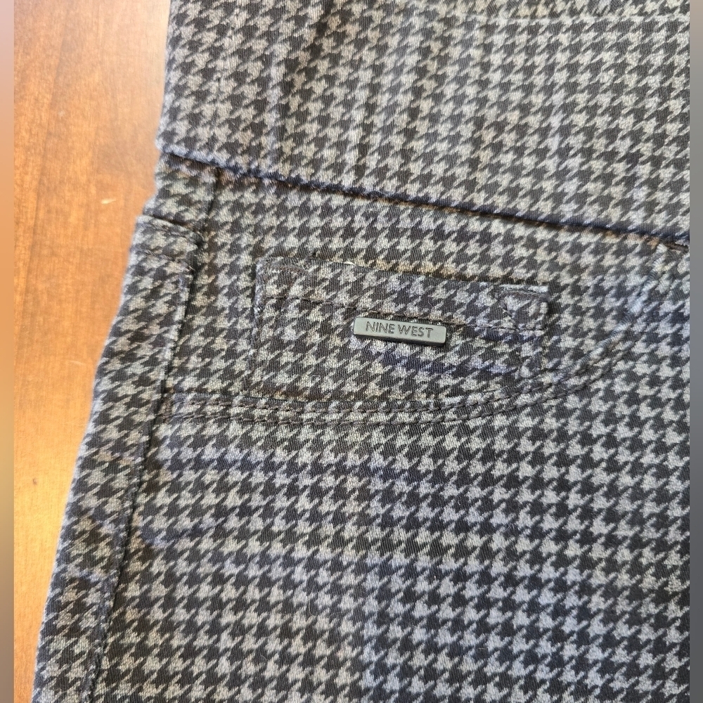9 West Houndstooth Heidi Pull On Skinny Pants Size 8 - Picture 4 of 9
